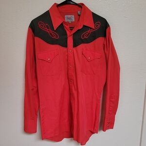 Vintage Ely Diamond Red and Black Western Shirt